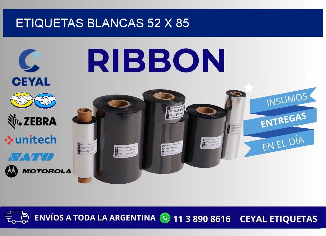 ETIQUETAS BLANCAS 52 x 85