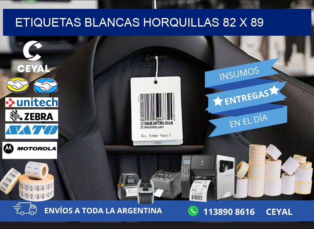 ETIQUETAS BLANCAS HORQUILLAS 82 x 89