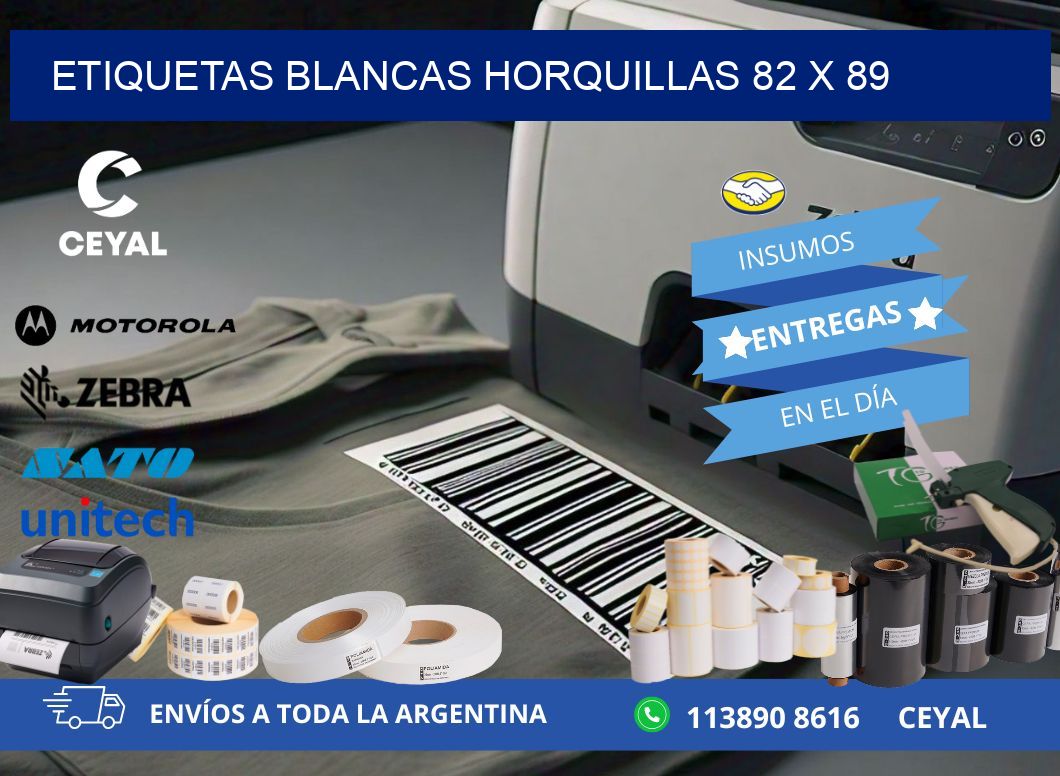 ETIQUETAS BLANCAS HORQUILLAS 82 x 89