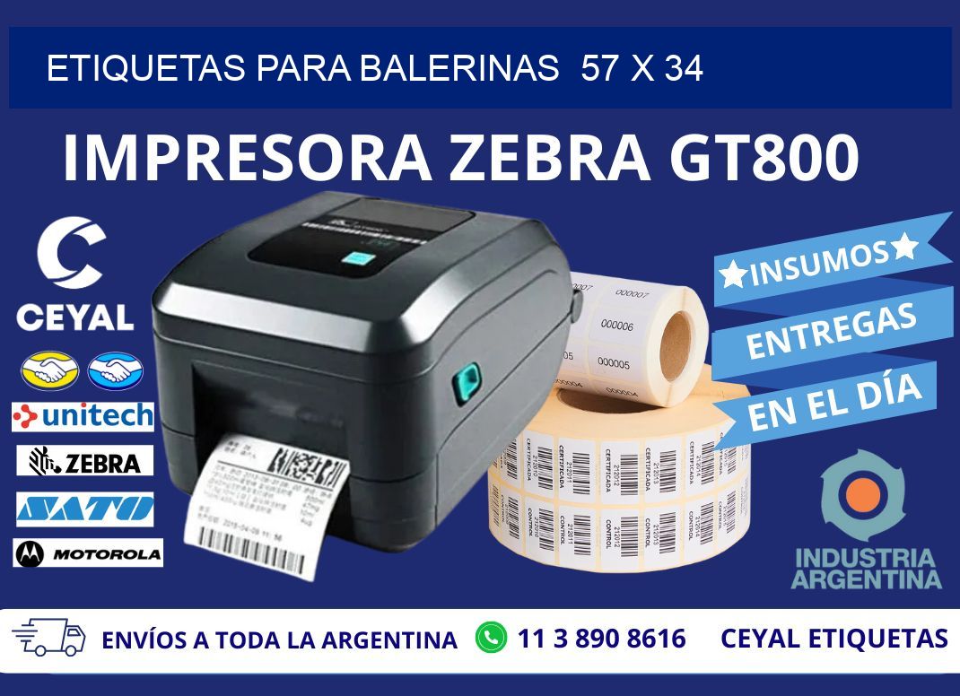 ETIQUETAS PARA BALERINAS  57 x 34