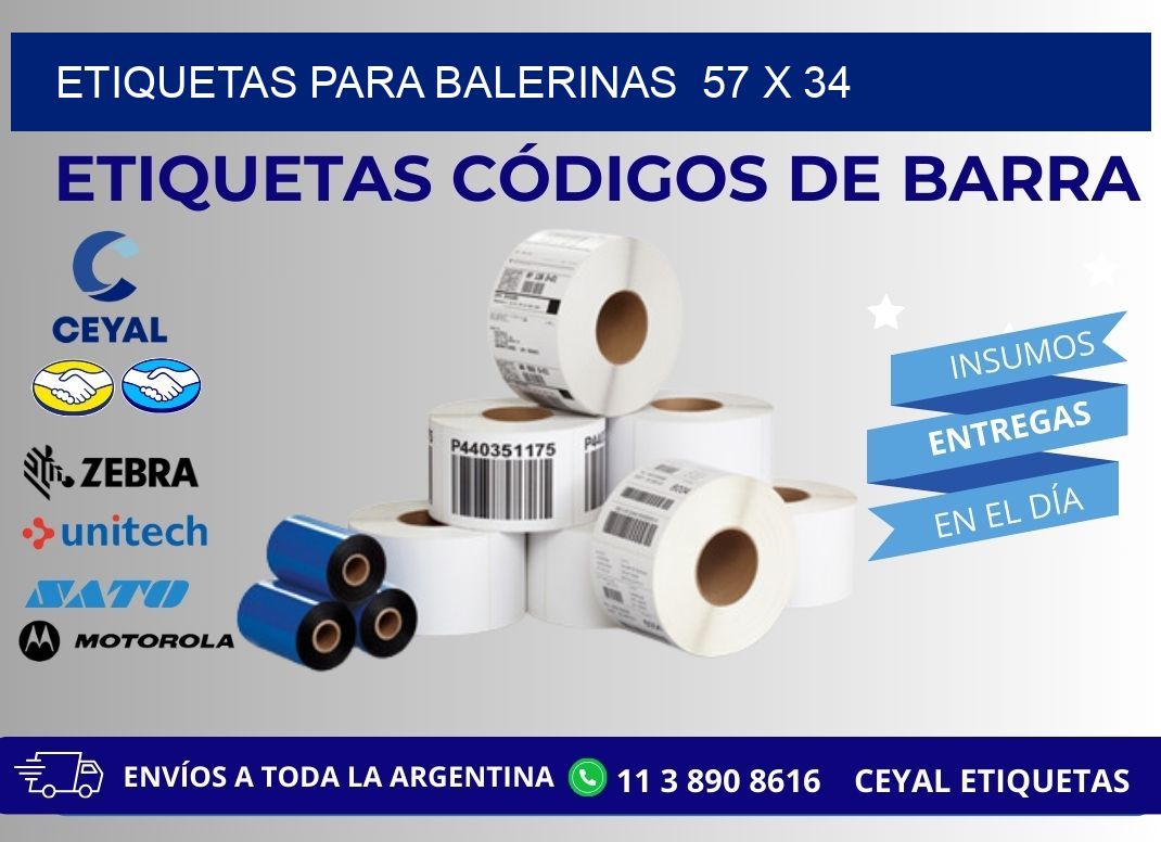 ETIQUETAS PARA BALERINAS  57 x 34