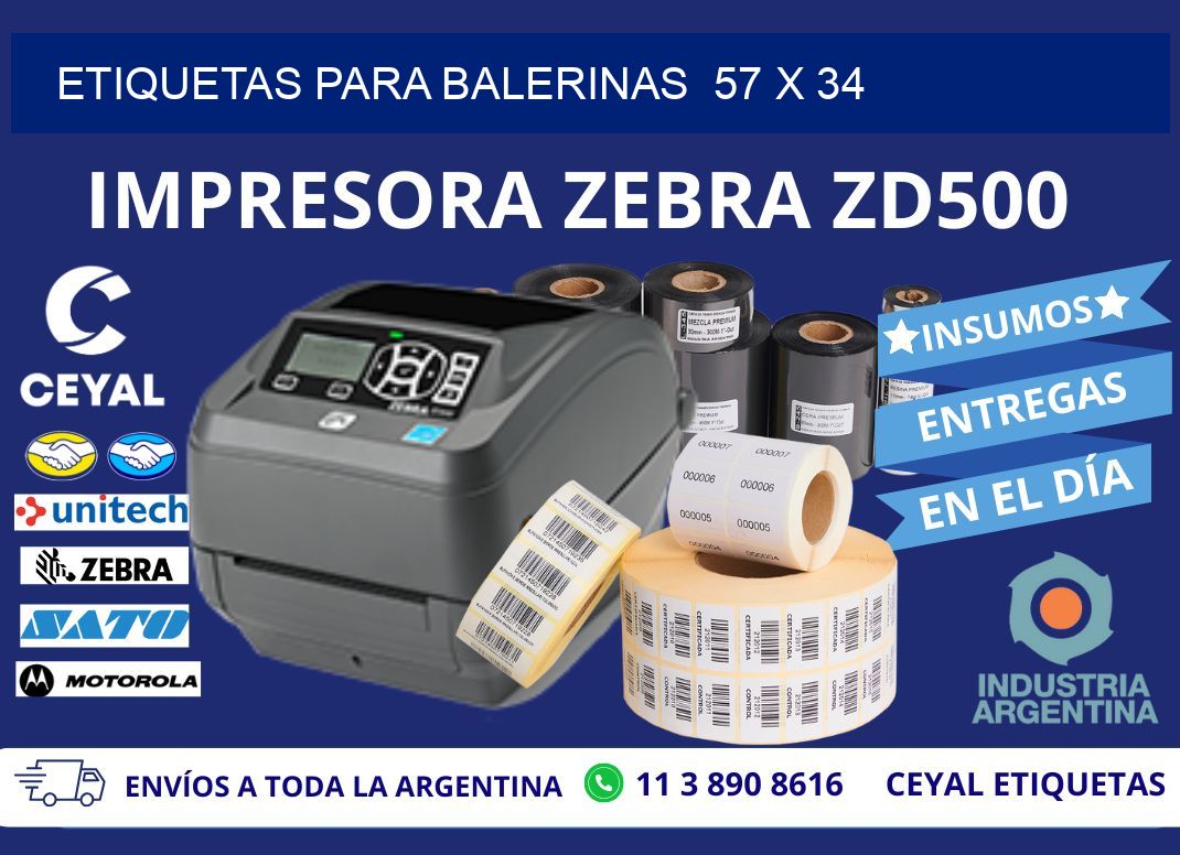 ETIQUETAS PARA BALERINAS  57 x 34