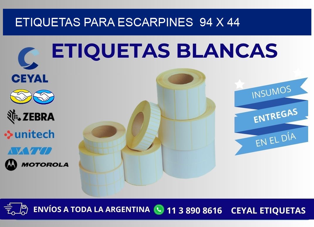 ETIQUETAS PARA ESCARPINES  94 x 44