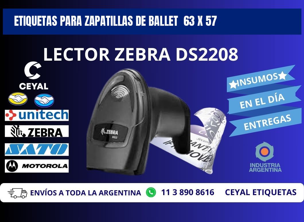 ETIQUETAS PARA ZAPATILLAS DE BALLET  63 x 57