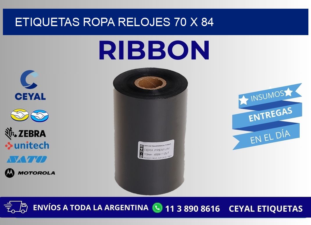 ETIQUETAS ROPA RELOJES 70 x 84