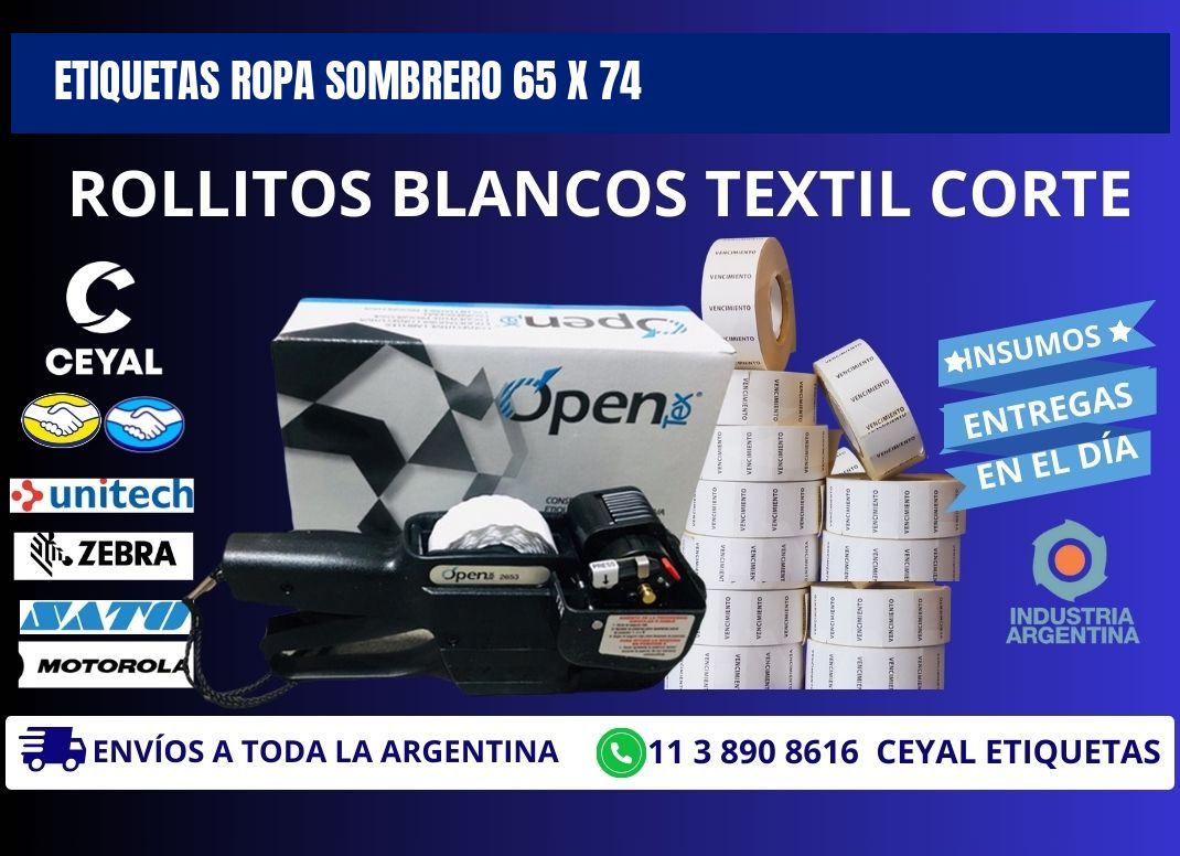 ETIQUETAS ROPA SOMBRERO 65 x 74