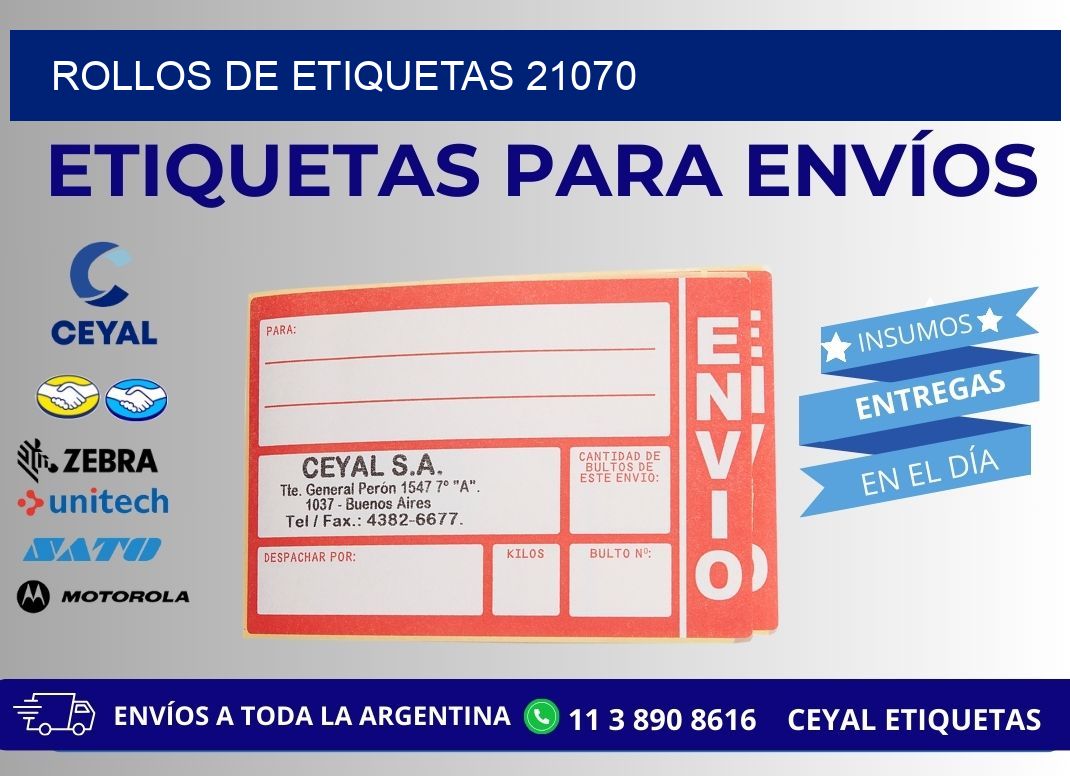 ROLLOS DE ETIQUETAS 21070