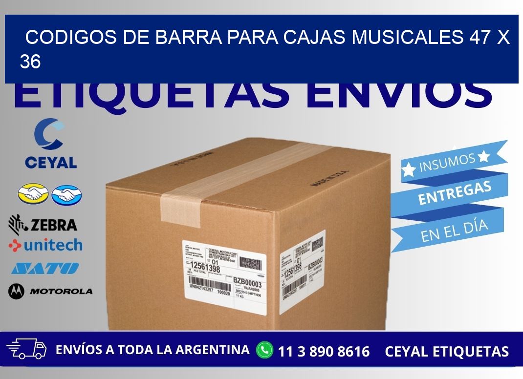 CODIGOS DE BARRA PARA CAJAS MUSICALES 47 x 36