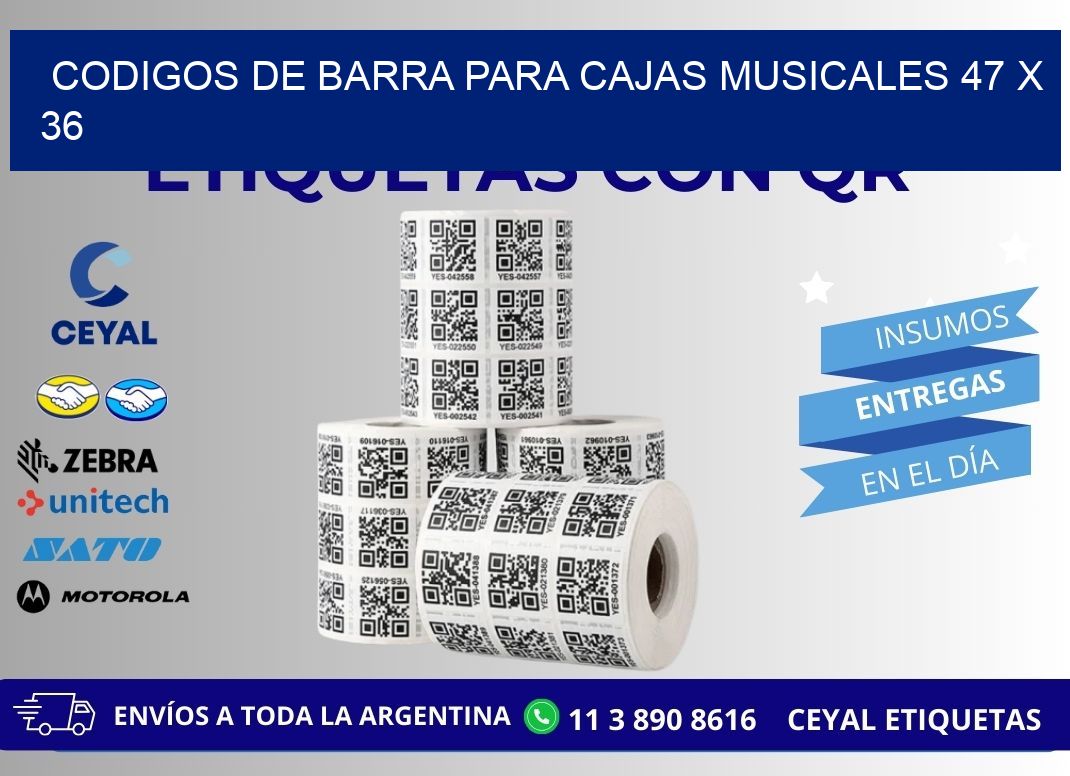 CODIGOS DE BARRA PARA CAJAS MUSICALES 47 x 36