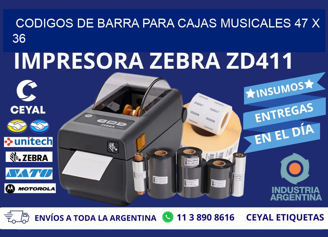 CODIGOS DE BARRA PARA CAJAS MUSICALES 47 x 36