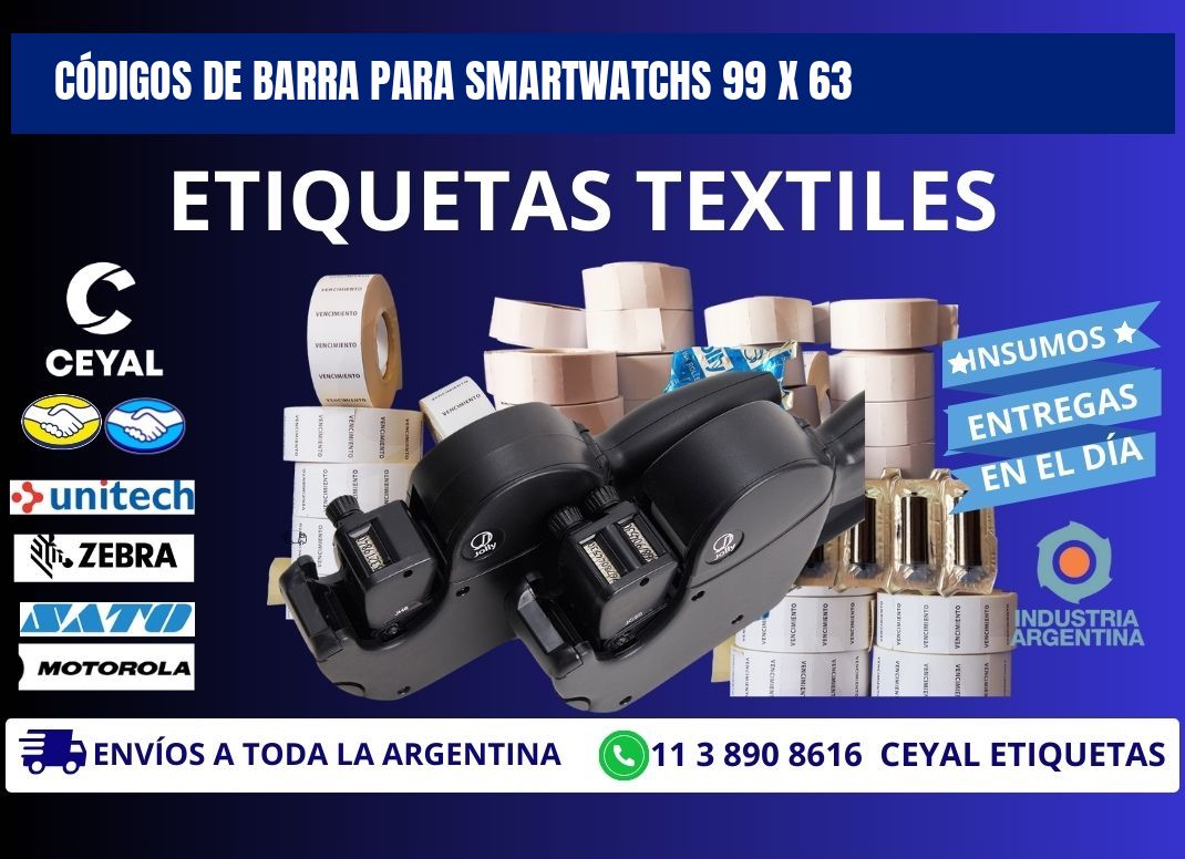 CÓDIGOS DE BARRA PARA SMARTWATCHS 99 x 63