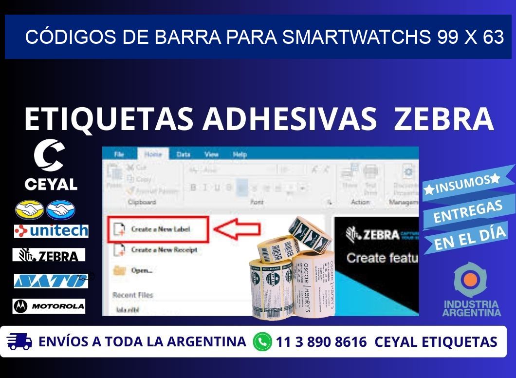 CÓDIGOS DE BARRA PARA SMARTWATCHS 99 x 63