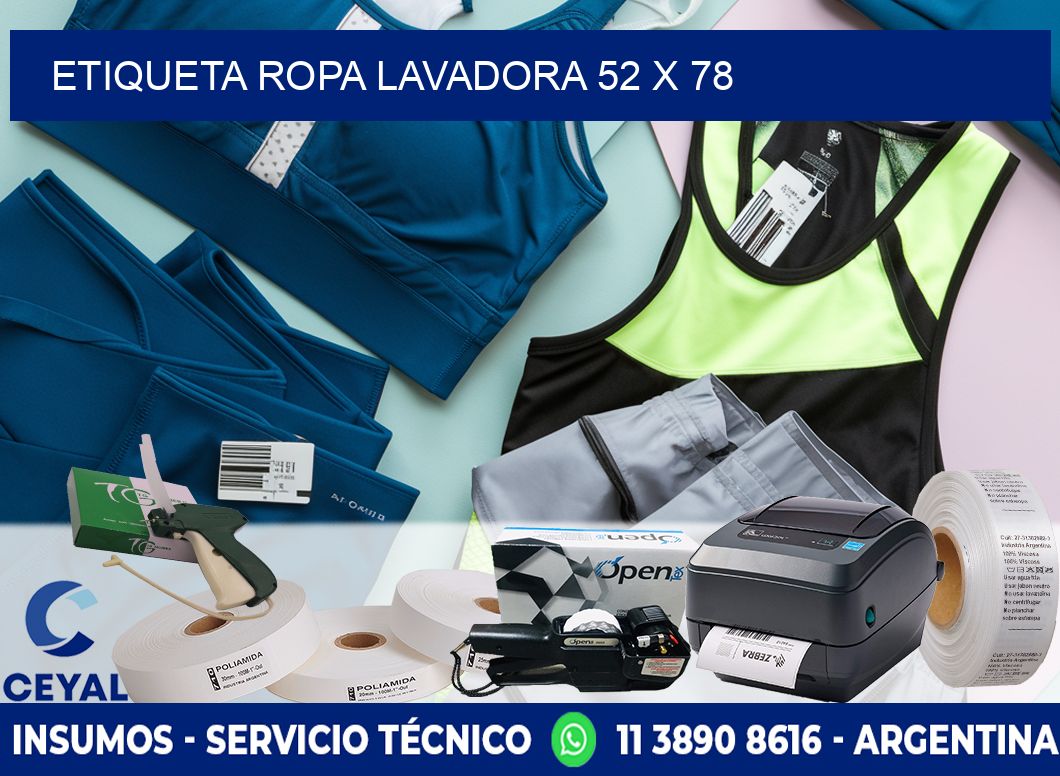 ETIQUETA ROPA LAVADORA 52 x 78