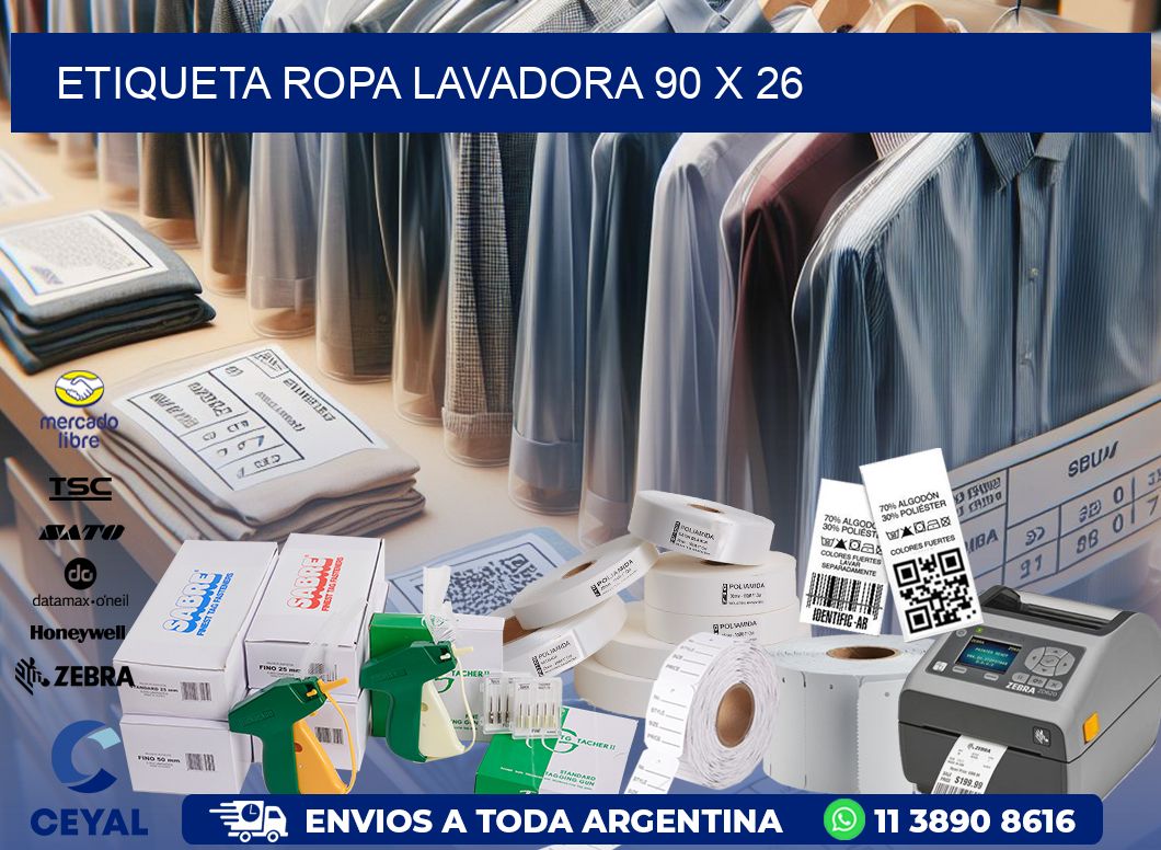 ETIQUETA ROPA LAVADORA 90 x 26