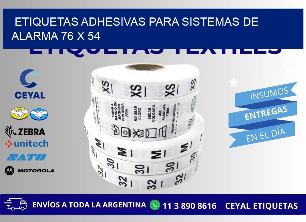 ETIQUETAS ADHESIVAS PARA SISTEMAS DE ALARMA 76 x 54