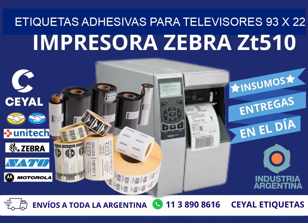 ETIQUETAS ADHESIVAS PARA TELEVISORES 93 x 22