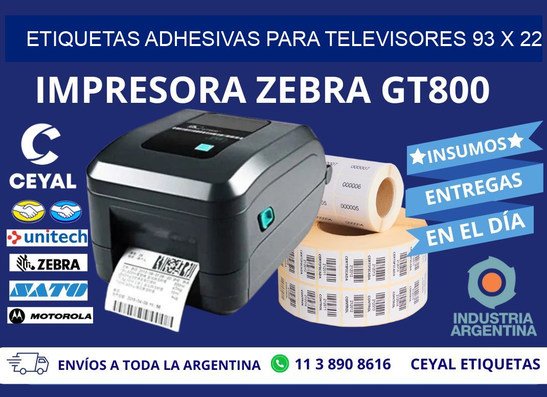 ETIQUETAS ADHESIVAS PARA TELEVISORES 93 x 22