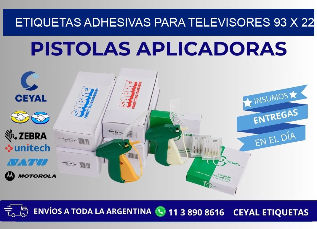 ETIQUETAS ADHESIVAS PARA TELEVISORES 93 x 22