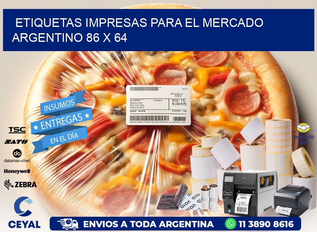 Etiquetas Impresas para el Mercado Argentino 86 x 64