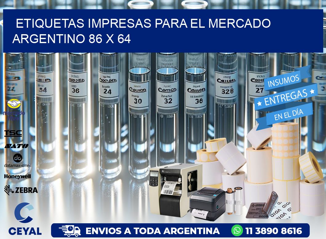 Etiquetas Impresas para el Mercado Argentino 86 x 64