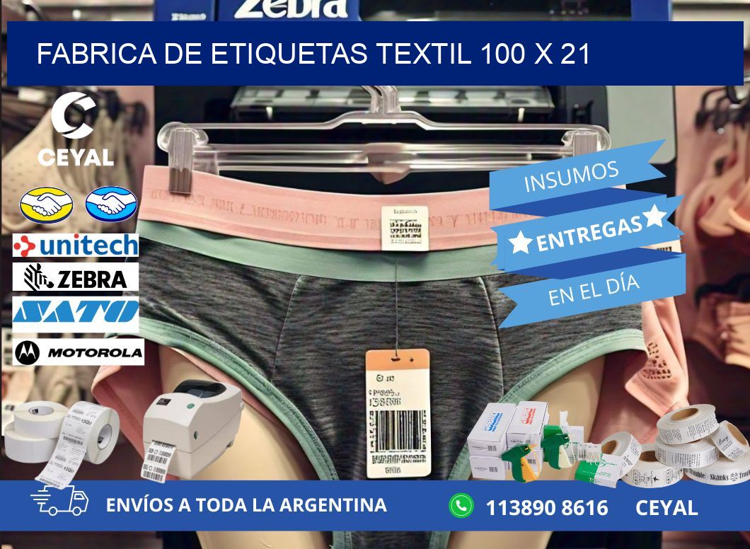 FABRICA DE ETIQUETAS TEXTIL 100 x 21