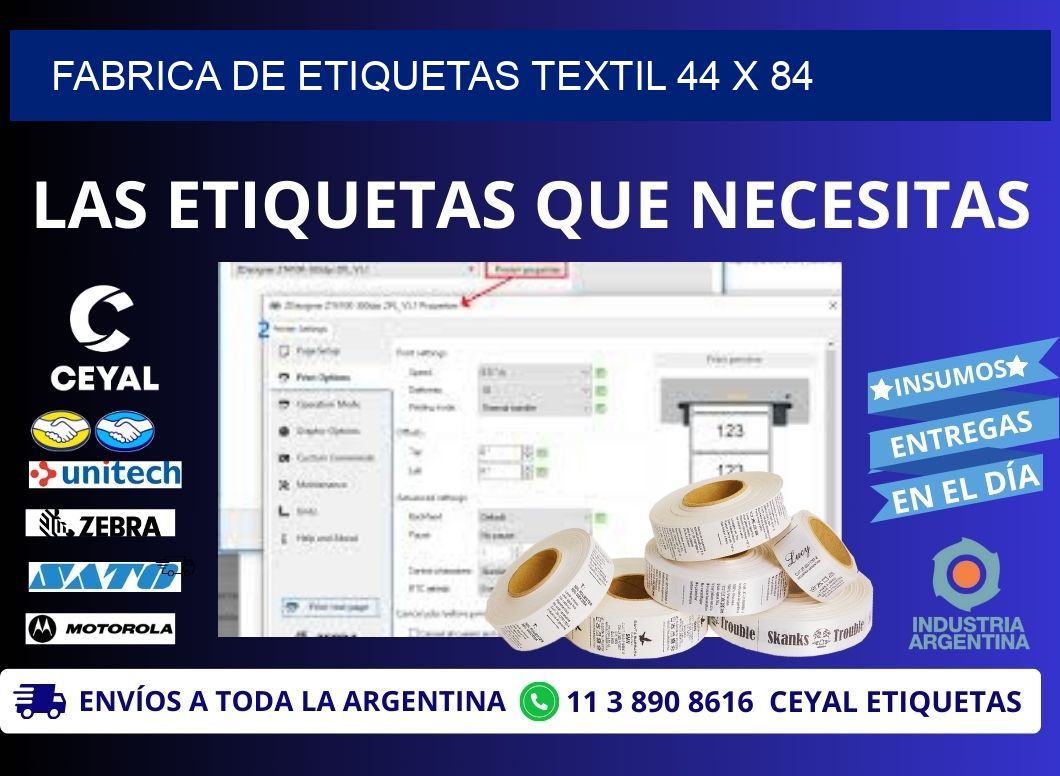 FABRICA DE ETIQUETAS TEXTIL 44 x 84