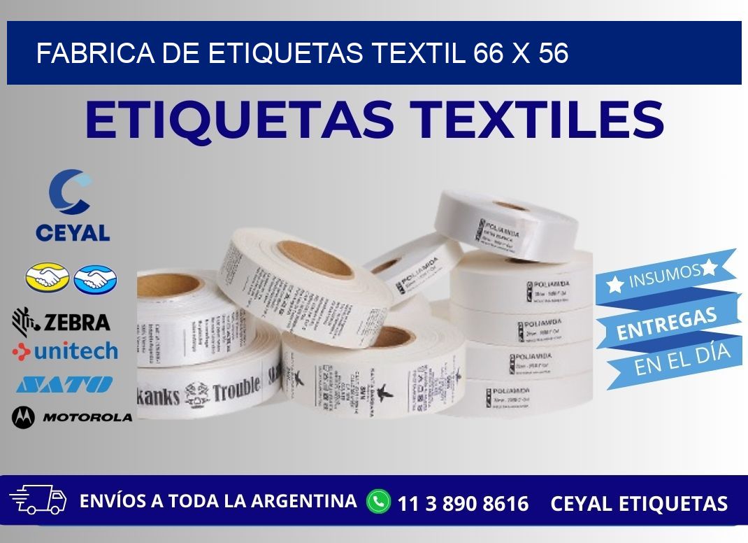 FABRICA DE ETIQUETAS TEXTIL 66 x 56