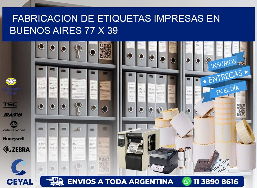 Fabricacion de Etiquetas Impresas en Buenos Aires 77 x 39