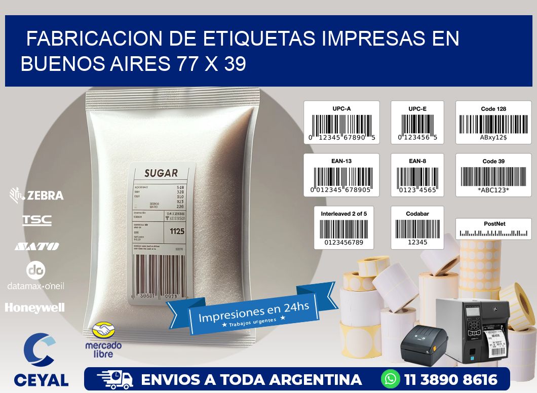 Fabricacion de Etiquetas Impresas en Buenos Aires 77 x 39