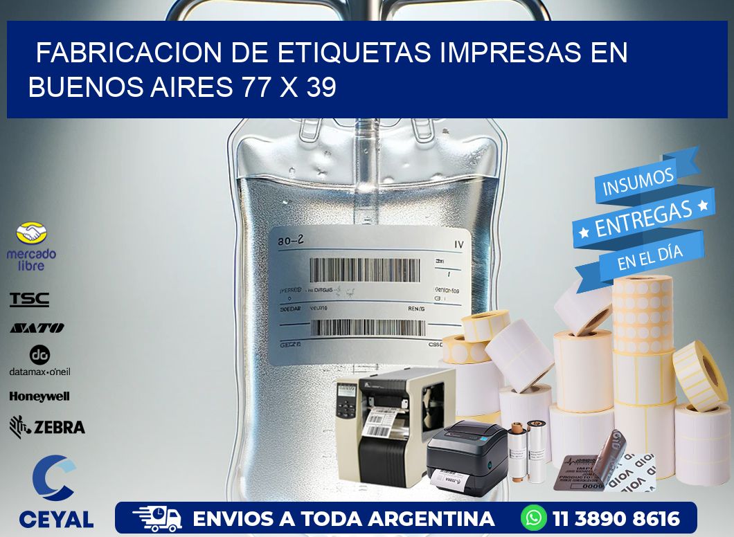 Fabricacion de Etiquetas Impresas en Buenos Aires 77 x 39