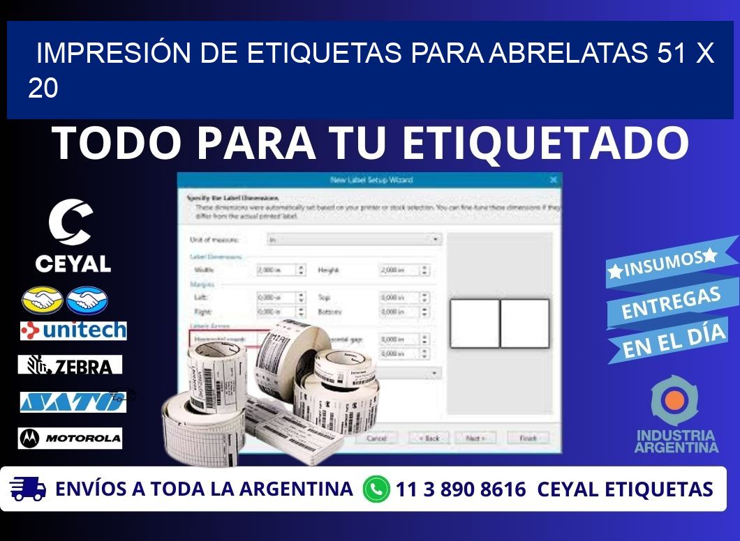 IMPRESIÓN DE ETIQUETAS PARA ABRELATAS 51 x 20