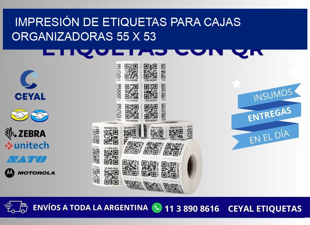 IMPRESIÓN DE ETIQUETAS PARA CAJAS ORGANIZADORAS 55 x 53