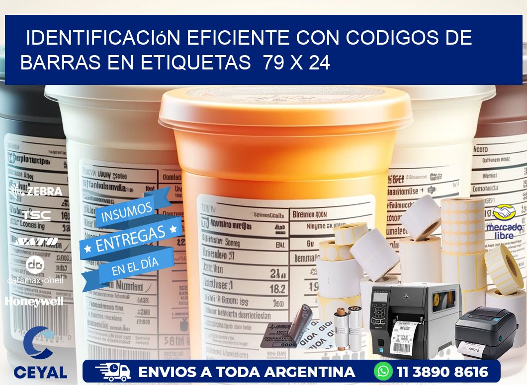 Identificación Eficiente con Codigos de Barras en Etiquetas  79 x 24