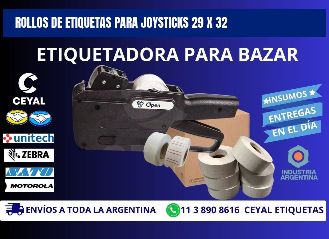 ROLLOS DE ETIQUETAS PARA JOYSTICKS 29 x 32