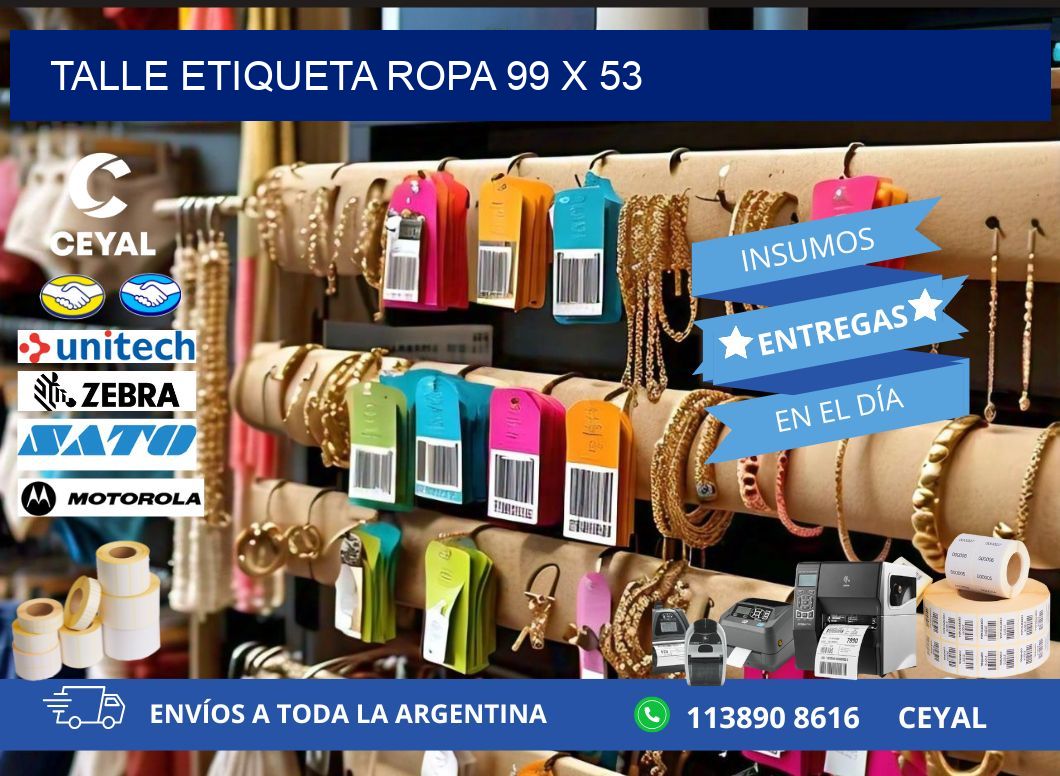 TALLE ETIQUETA ROPA 99 x 53